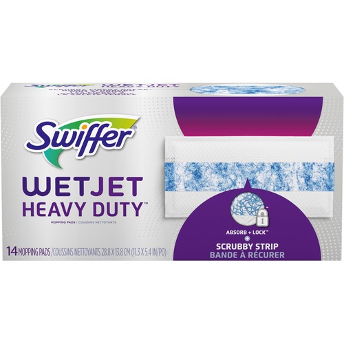 Wetjet System Refill Pads, 11.3" X 5.4", Heavy Duty, White, 14/box