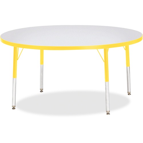 Jonti-Craft, Inc.  Activity Table, Round, 15"-24"x48", Yellow