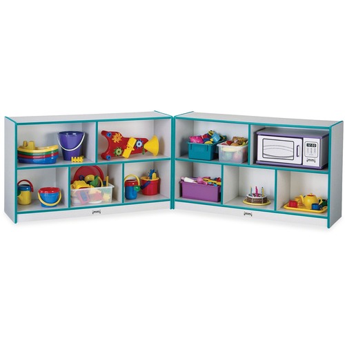 Jonti-Craft, Inc.  Fold-n-Lock Storage, Mobile, Low, 29-1/2"x96"x15", Teal