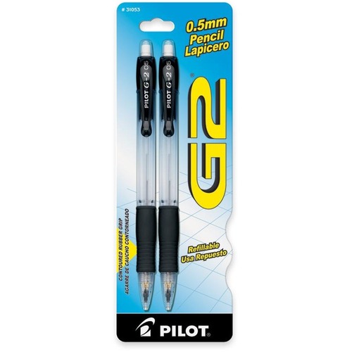 PENCIL,G2,MECH,.5MM,BK,2PK