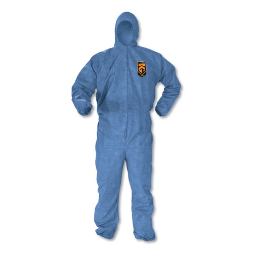 A60 ELASTIC-CUFF, ANKLES AND BACK HOODED COVERALLS, BLUE, X-LARGE, 24/CARTON