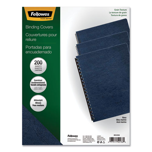 Classic Grain Texture Binding System Covers, 11-1/4 X 8-3/4, Navy, 200/pack