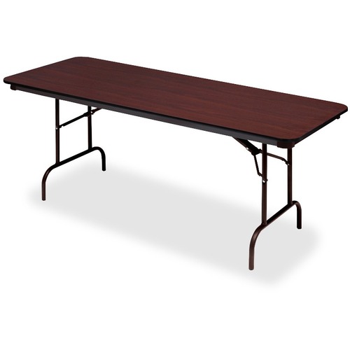 Premium Wood Laminate Folding Table, Rectangular, 72w X 30d X 29h, Mahogany