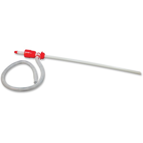 Impact Products  Siphon Drum Pump, Polyethylene, 3"W x 45"L, Red/White