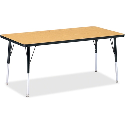 Jonti-Craft, Inc.  Activity Table, Rectangle, 24"-31"x30"x60", Oak/Black