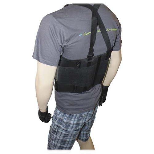 Impact Products  Back Support, w/Suspenders, 7"W Back, Large, Black