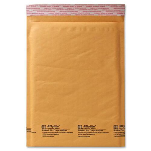 JIFFYLITE SELF-SEAL BUBBLE MAILER, #2, BARRIER BUBBLE LINING, SELF-ADHESIVE CLOSURE, 8.5 X 12, GOLDEN BROWN KRAFT, 100/CARTON