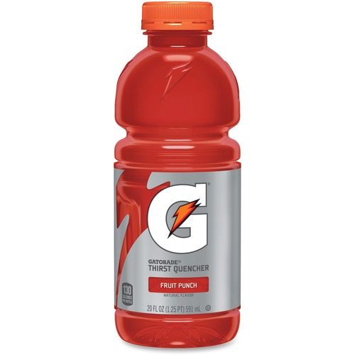 Quaker Foods  Gatorade, Fruit Punch, 20oz, 24/CT, Red