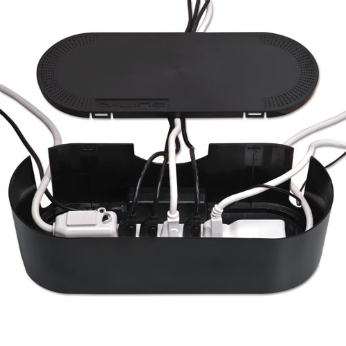 LARGE CABLE TIDY UNITS, 16.5" X 6.5" X 5.25", BLACK