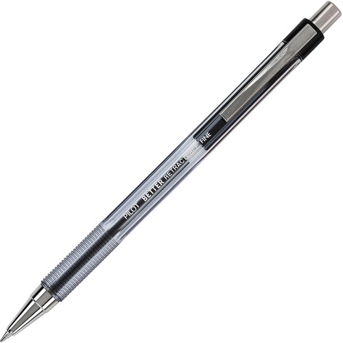 BETTER RETRACTABLE BALLPOINT PEN, FINE 0.7MM, BLACK INK, TINTED BARREL, DOZEN