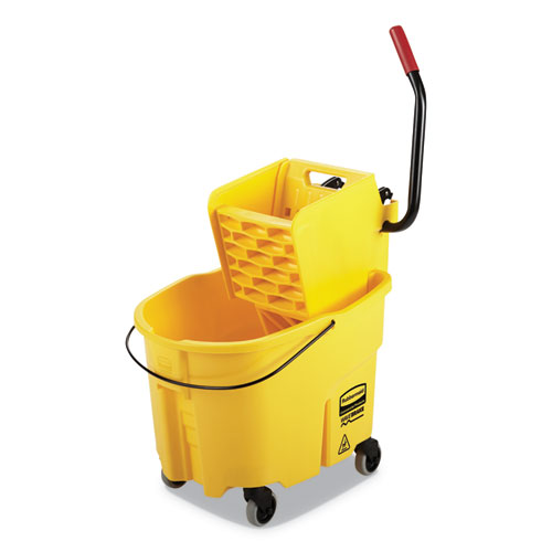 WAVEBRAKE 2.0 BUCKET/WRINGER COMBOS, SIDE-PRESS, 35 QT, PLASTIC, YELLOW