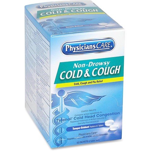 Cold And Cough Congestion Medication, Two-Pack, 50 Packs/box