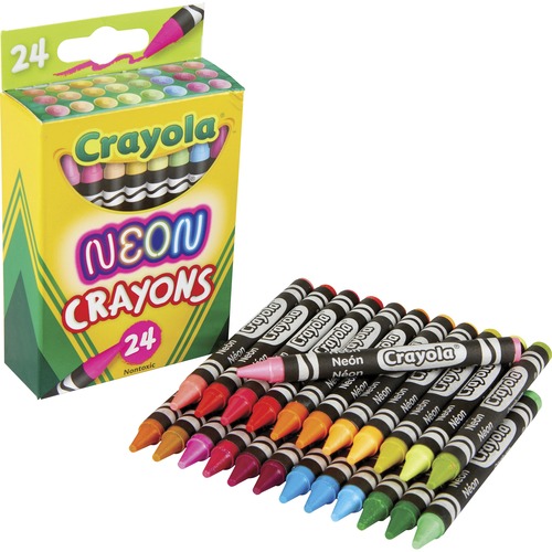 Crayola  Neon Crayons, Nontoxic, 24/PK, Neon