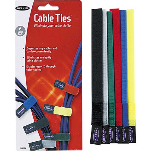 Multicolored Cable Ties, 6/pack