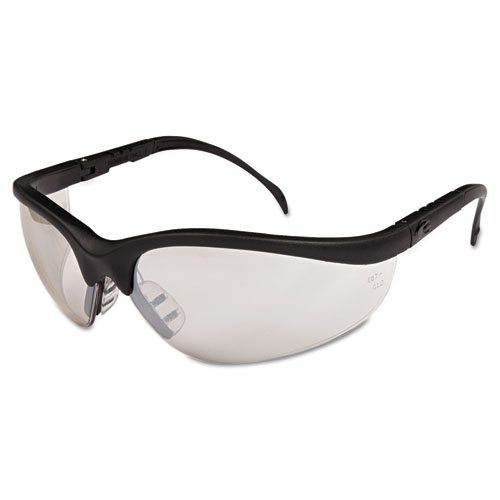 KLONDIKE SAFETY GLASSES, BLACK MATTE FRAME, CLEAR MIRROR LENS, 12/BOX