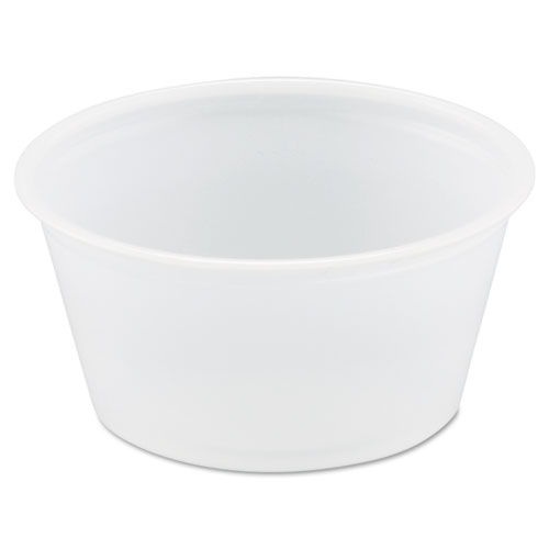 POLYSTYRENE PORTION CUPS, 2 OZ, TRANSLUCENT, 250/BAG, 10 BAGS/CARTON