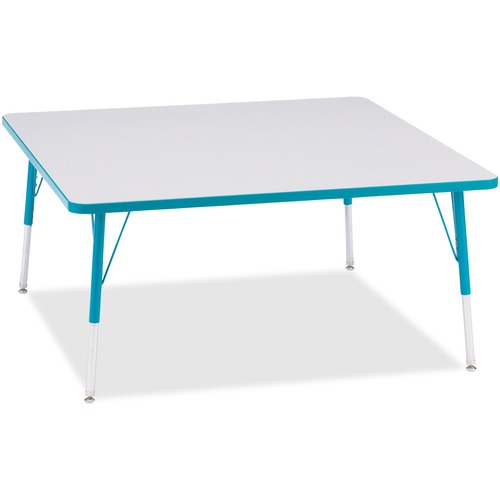 Jonti-Craft, Inc.  Activity Table, Square, 24"-13"x48"x48", Teal