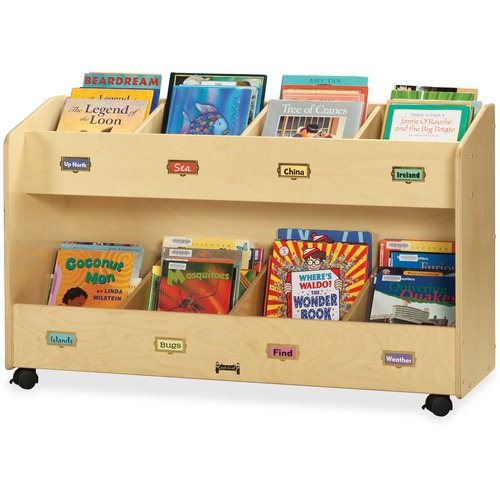 Jonti-Craft, Inc.  Mobile Book Organizer,8 Section,29.5"x48"x16",Baltic