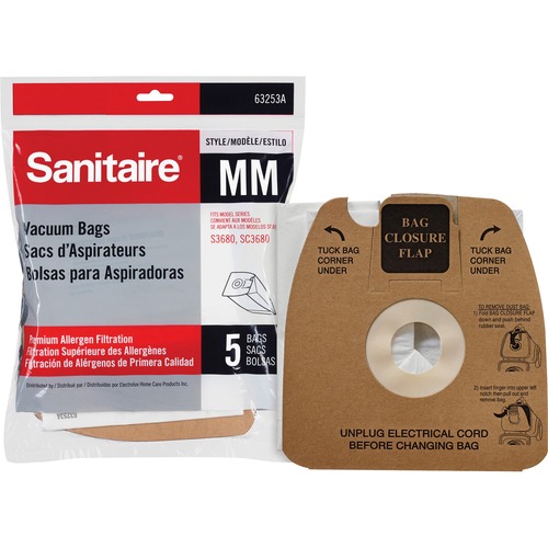 STYLE MM DISPOSABLE DUST BAGS W/ALLERGEN FILTER FOR SC3683A/SC3683B, 5/PK