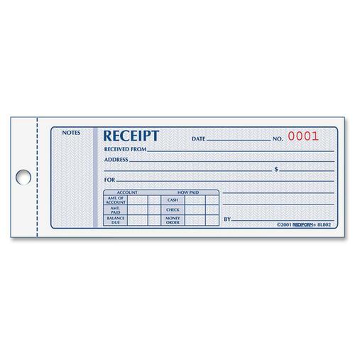 BOOK,RECEIPT,2-PART,2.75X7