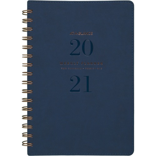 SIGNATURE COLLECTION FIRENZE NAVY WEEKLY/MONTHLY PLANNER, 8.5 X 5.5, 2021-2022