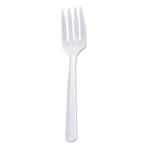 Bonus Polypropylene Cutlery, 5", Fork, White, 1000/carton