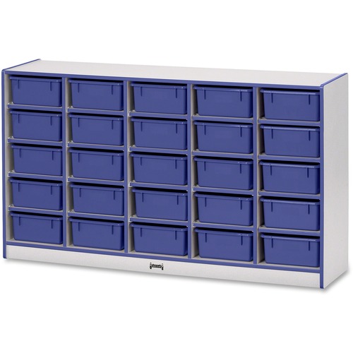 Jonti-Craft, Inc.  Mobile 25 Tub Storage,w/Bins,35.5"x60"x15",Blue