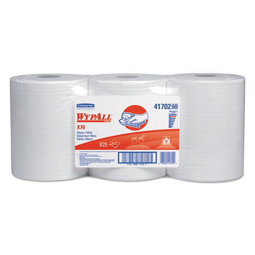 X70 Cloths, Center-Pull, 9 4/5 X 13 2/5, White, 275/roll, 3 Rolls/carton