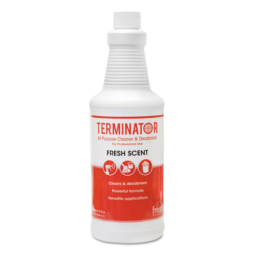 TERMINATOR ALL-PURPOSE CLEANER/DEODORIZER WITH (2) TRIGGER SPRAYERS, 32 OZ BOTTLES, 12/CARTON