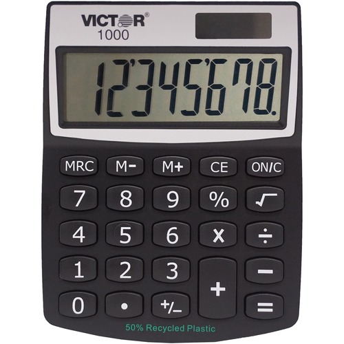 1000 Minidesk Calculator, Solar/battery, 8-Digit Lcd