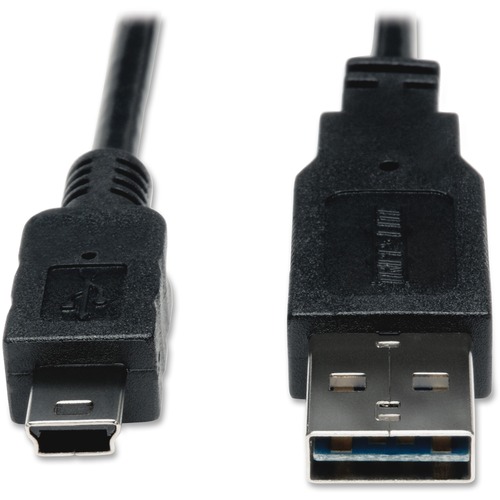 UNIVERSAL REVERSIBLE USB 2.0 CABLE, REVERSIBLE A TO 5-PIN MINI B (M/M), 6 FT.