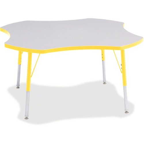 Jonti-Craft, Inc.  Activity Table, Four-Leaf, 24"-31"x48", Yellow