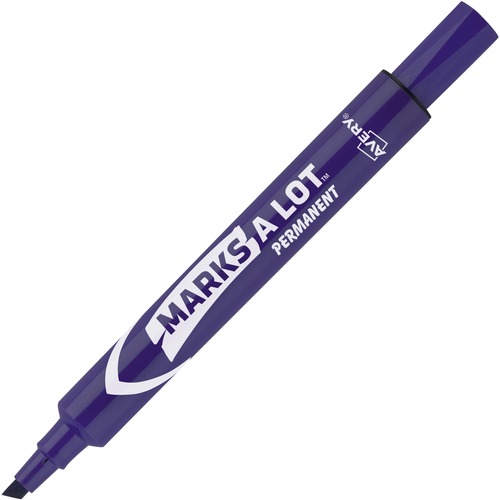 MARKS A LOT LARGE DESK-STYLE PERMANENT MARKER, BROAD CHISEL TIP, PURPLE, DOZEN, (8884)