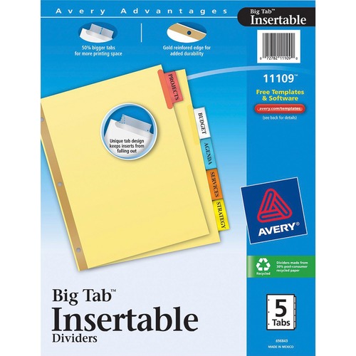 DIVIDERS,INSERT,5-TAB,MULTI