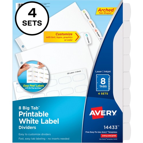 DIVIDERS,EZPEEL,LBL,8TB,6PK