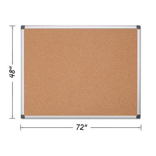 Value Cork Bulletin Board With Aluminum Frame, 48 X 72, Natural