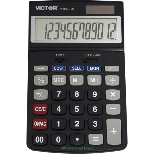 1180-3a Antimicrobial Desktop Calculator, 12-Digit Lcd