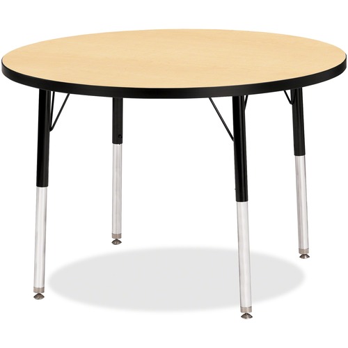 Jonti-Craft, Inc.  Activity Table, Round, 24"-31"x36", Maple/Black
