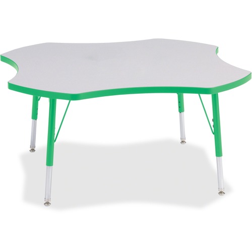 Jonti-Craft, Inc.  Activity Table, Four-Leaf, 15"-24"x48", Green