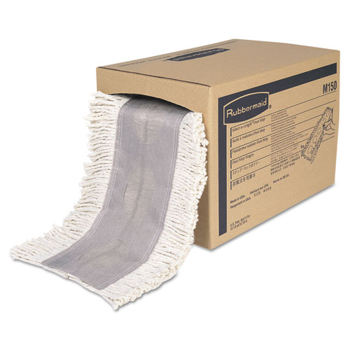 Cut To Length Dust Mops, Cotton, White, Cut-End, 5 X 40 Ft, 1 Box