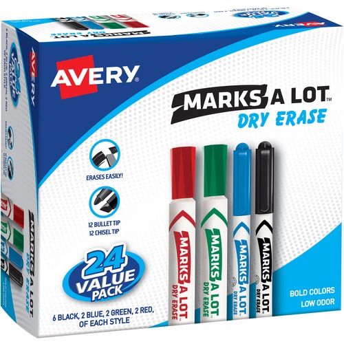 MARKER,DRYERASE,COMBO,24PK