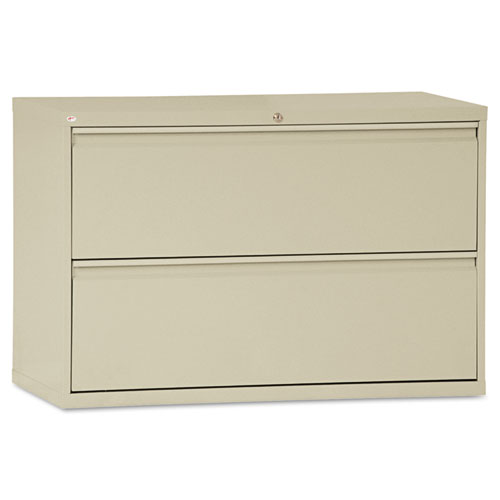 TWO-DRAWER LATERAL FILE CABINET, 42W X 18D X 28H, PUTTY