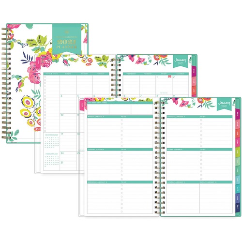 DAY DESIGNER CYO WEEKLY/MONTHLY PLANNER, 8 X 5, WHITE/FLORAL, 2021
