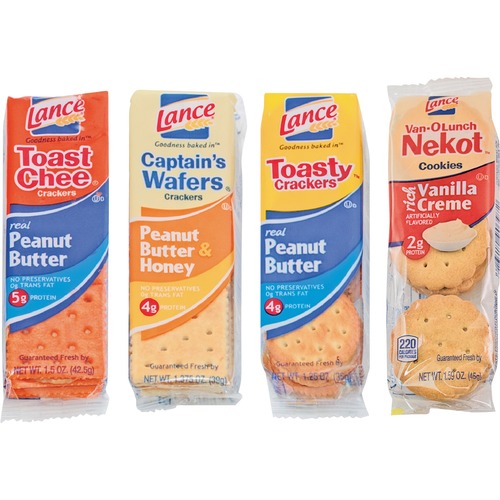 Lance  Snack Packs, Crackers/Cookies, 1.4 oz.-1.65 oz, 24/BX, AST