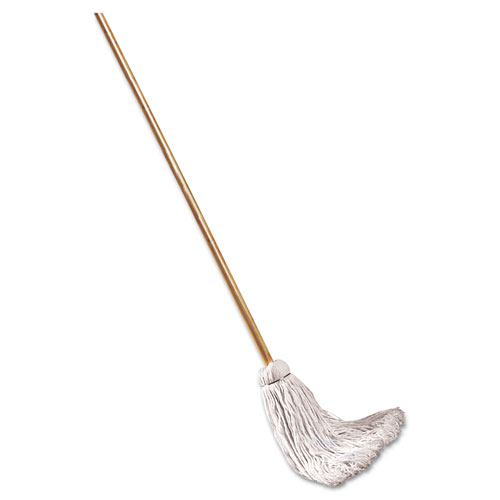 Deck Mop; 48" Wooden Handle, 12oz Cotton Fiber Head, 6/pack