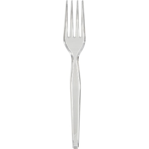 PLASTIC CUTLERY, FORKS, HEAVYWEIGHT, CLEAR, 1,000/CARTON