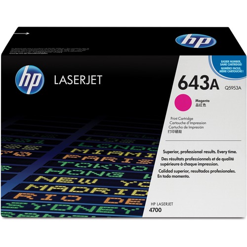 Hewlett-Packard  Print Cartridge, f/ HP 643A, 10000 Page Yield, Magenta