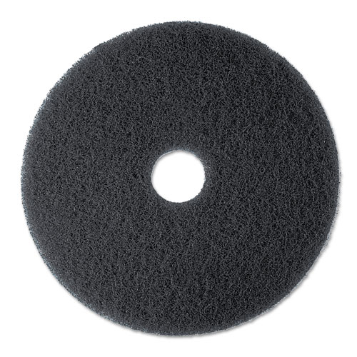 Low-Speed Stripper Floor Pad 7200, 13" Diameter, Black, 5/carton