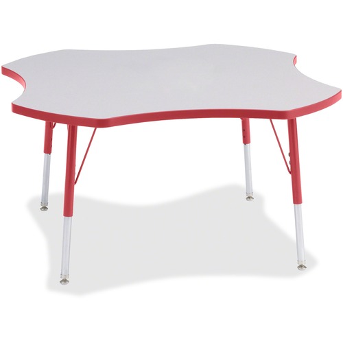 Jonti-Craft, Inc.  Activity Table, Four-Leaf, 24"-31"x48", Red