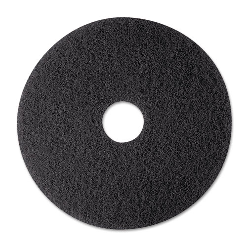 Low-Speed Stripper Floor Pad 7200, 12" Diameter, Black, 5/carton